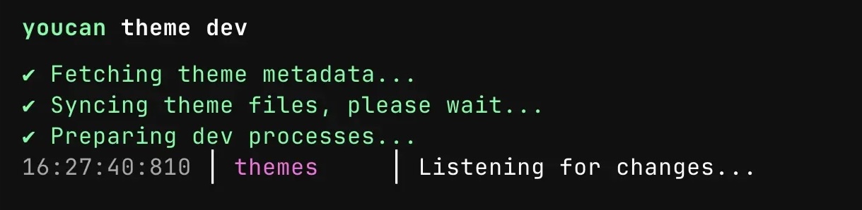 running dev server